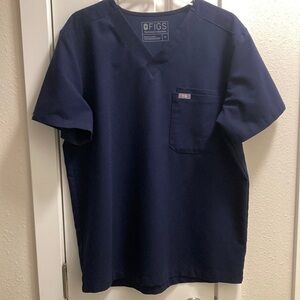 Figs Technical Collection Navy Blue Medical Field Scrub Double Pocket Top Size M